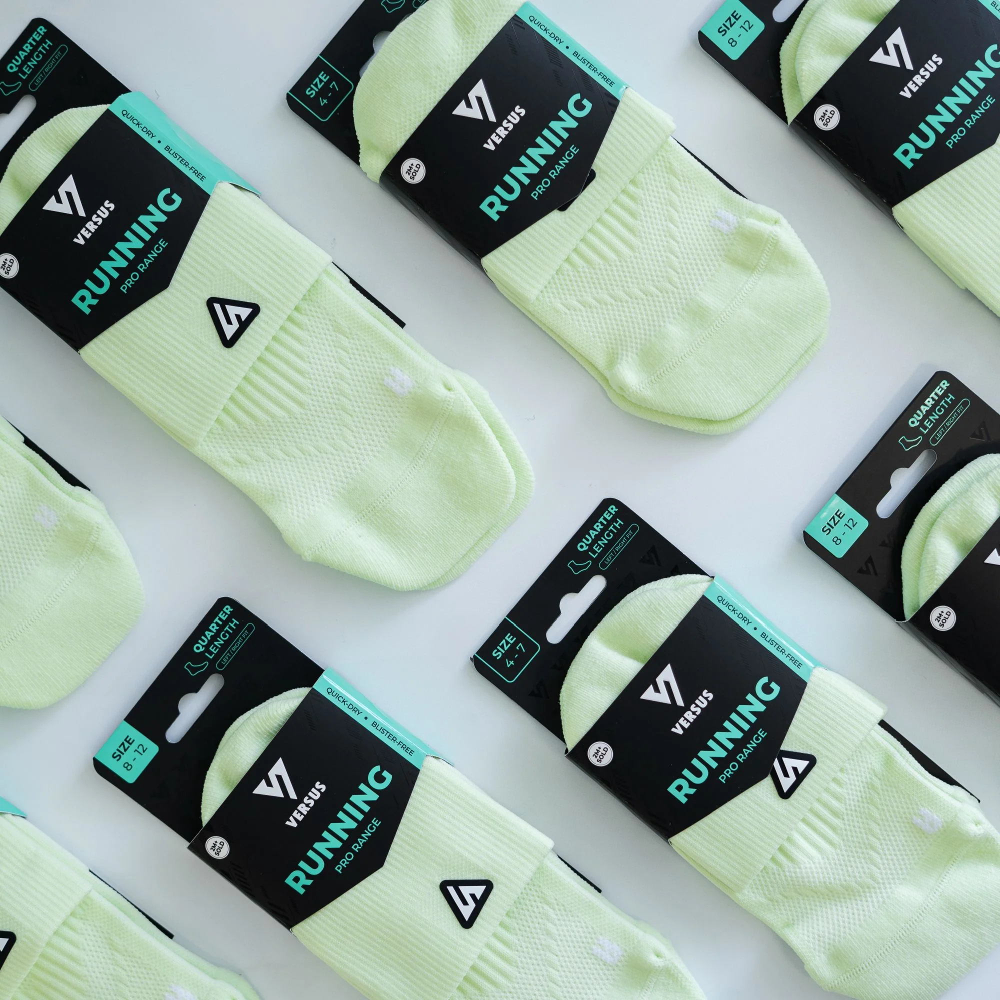 Versus Lime Running Quarter Socks - Image 5