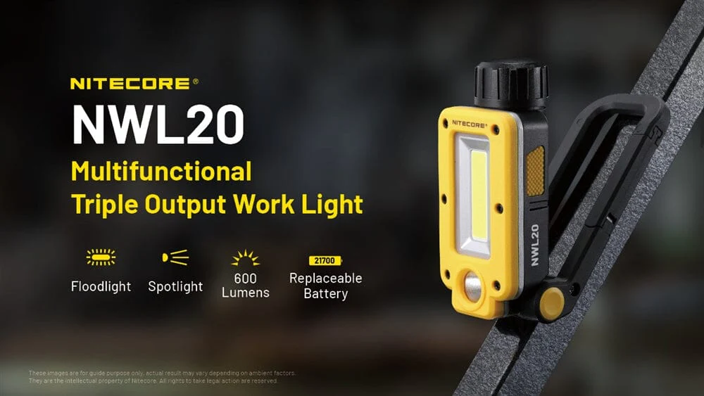 Nitecore NWL20 600 Lumens Rechargeable COB Mechanics Work Light - Image 2