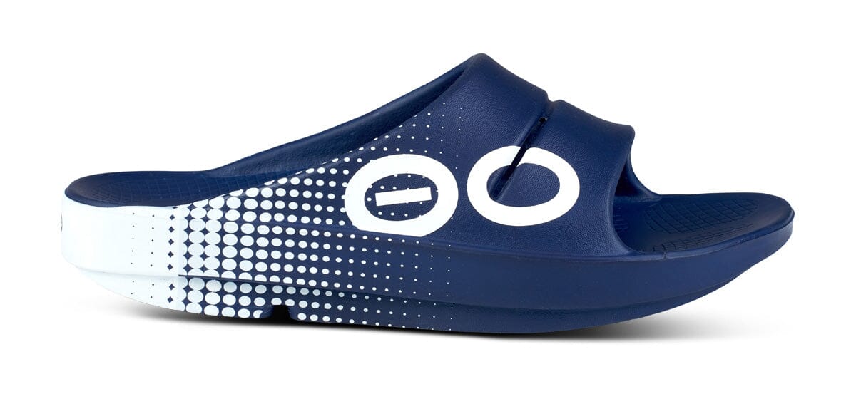 OOFOS Unisex OOahh Sport Slide Sandal - Navy Matrix - Image 2