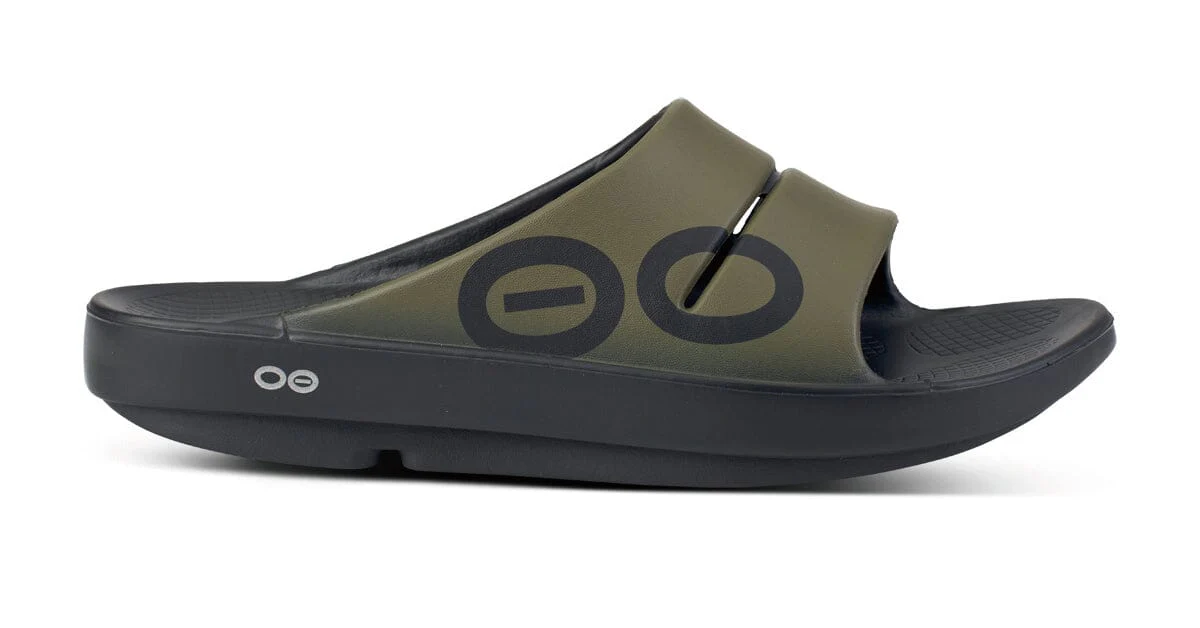OOFOS Unisex OOahh Sport Slide Sandal - Tactical Green - Image 2