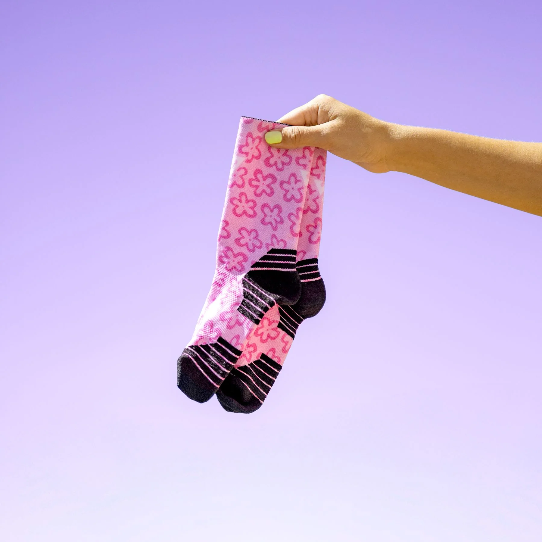 Versus Pink Flower Power Active Crew Socks - Image 3