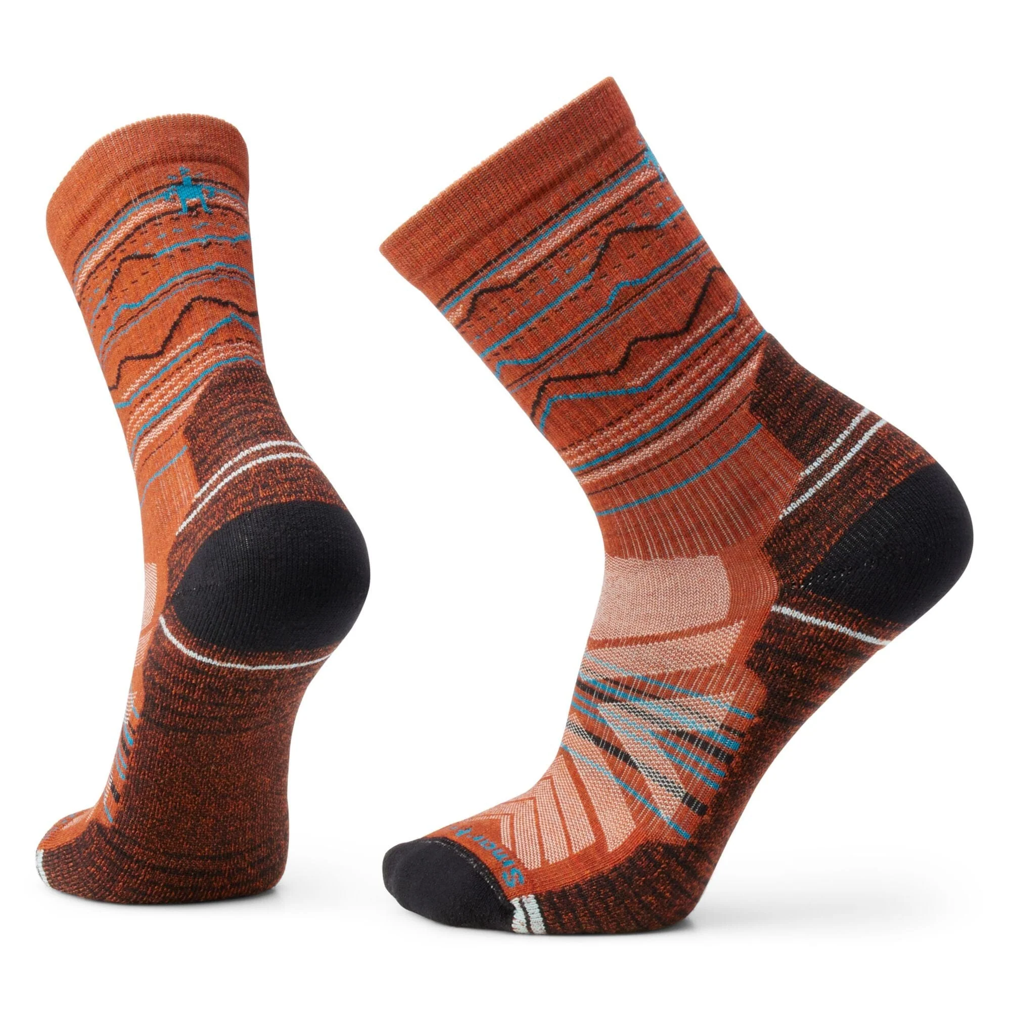 Smartwool Hike Light Cushion Mountain Range Pattern Crew Socks - Image 4