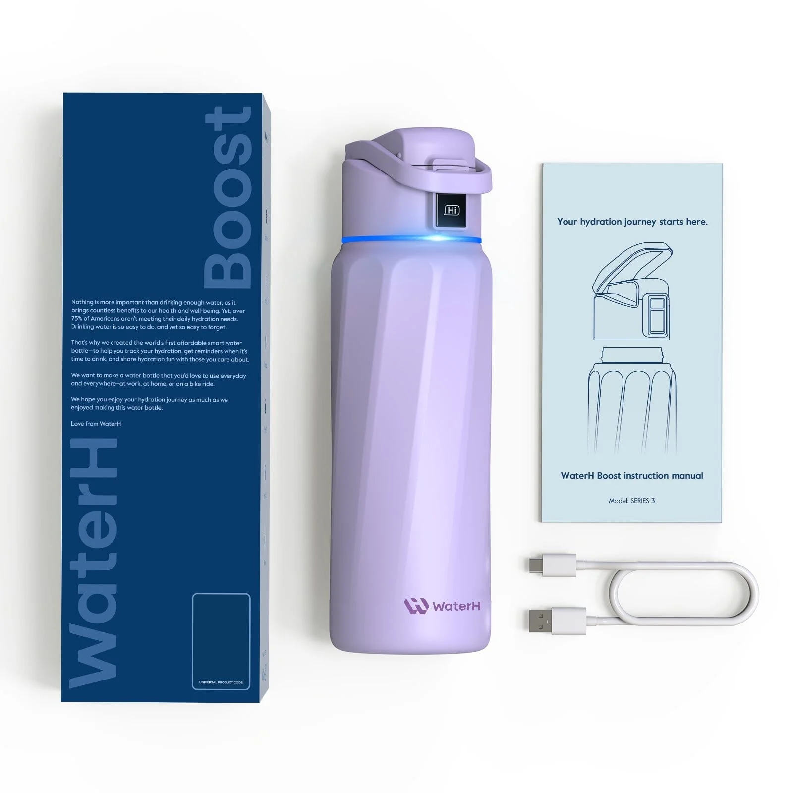WaterH Boost Smart Water Bottle: 32 oz Hydration Tracker with APP & Insulation - Image 45