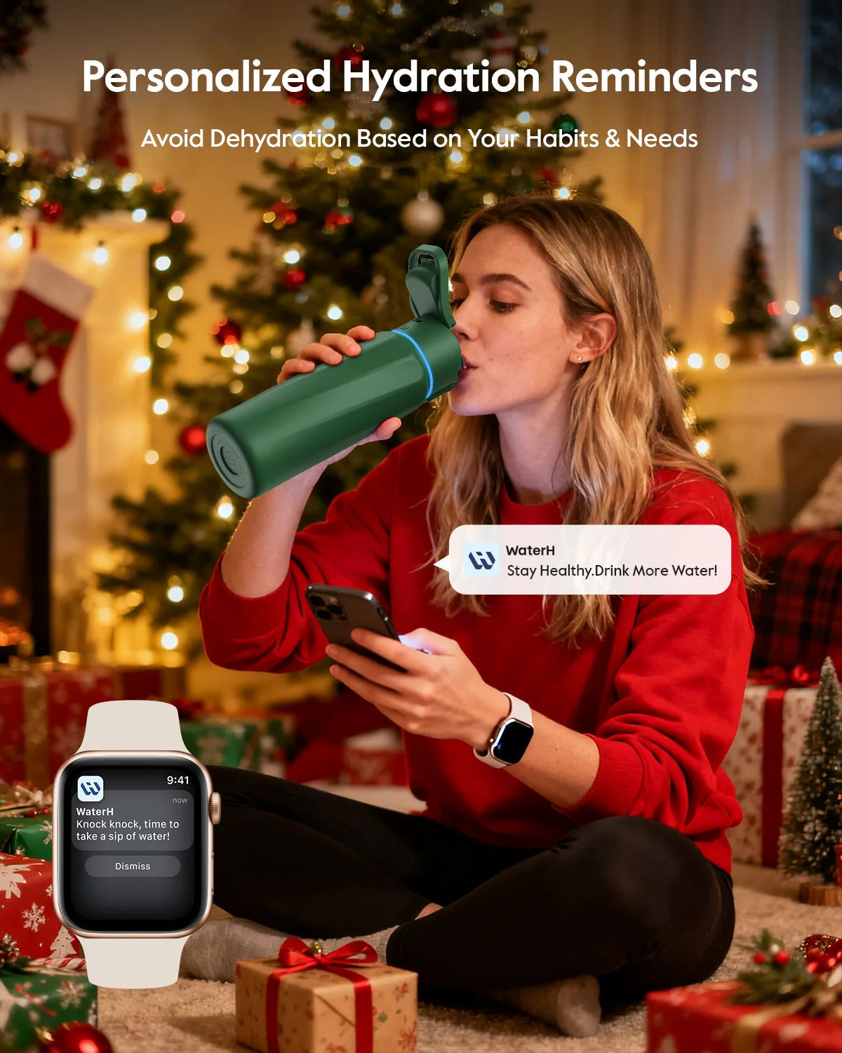 WaterH Boost Smart Water Bottle: 32 oz Hydration Tracker with APP & Insulation - Image 56